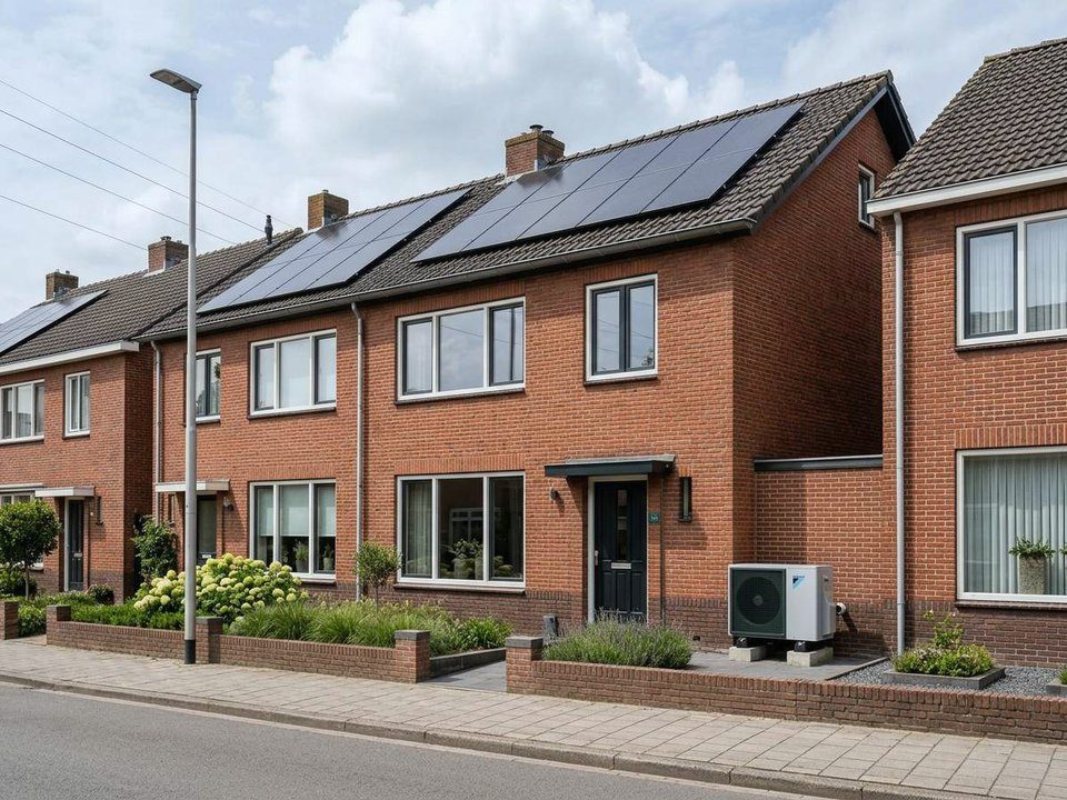 Gerenoveerde tussenwoning met zonnepanelen en warmtepomp, een woning met energielabel A